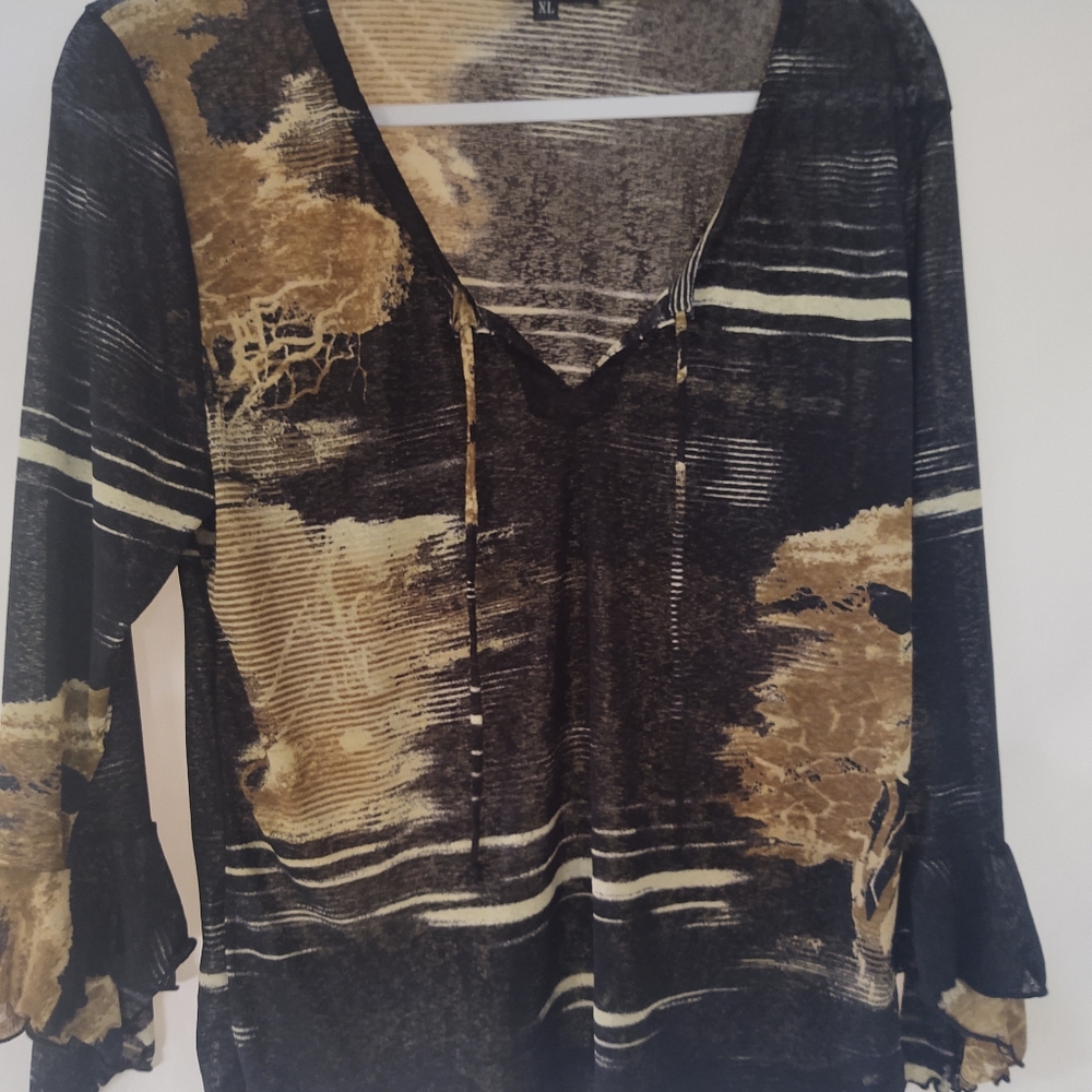 Black and Tan Blouse